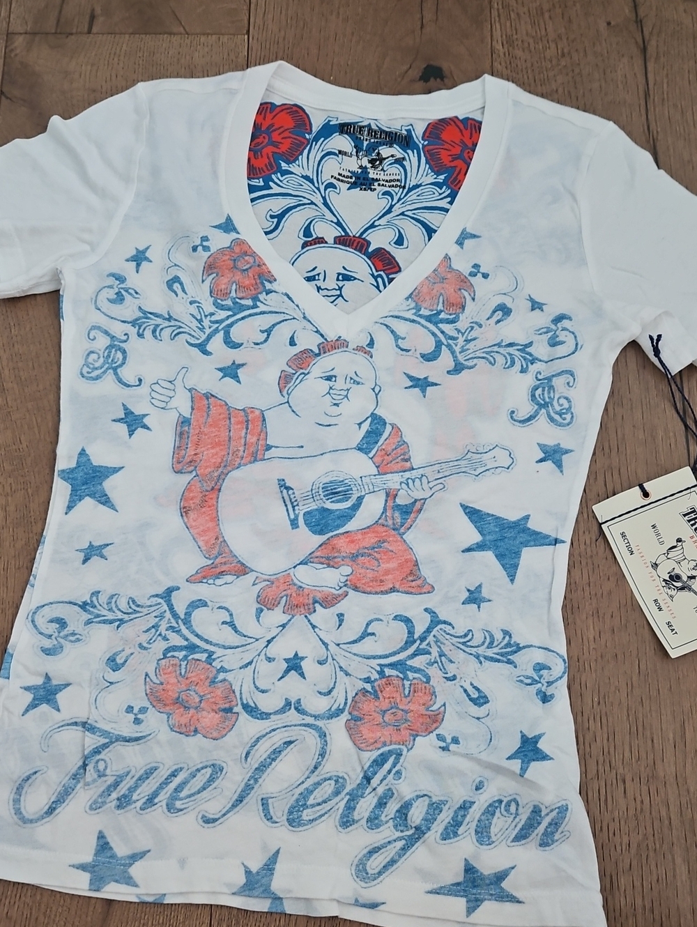 True Religion T shirt. Buddha trip vneck
